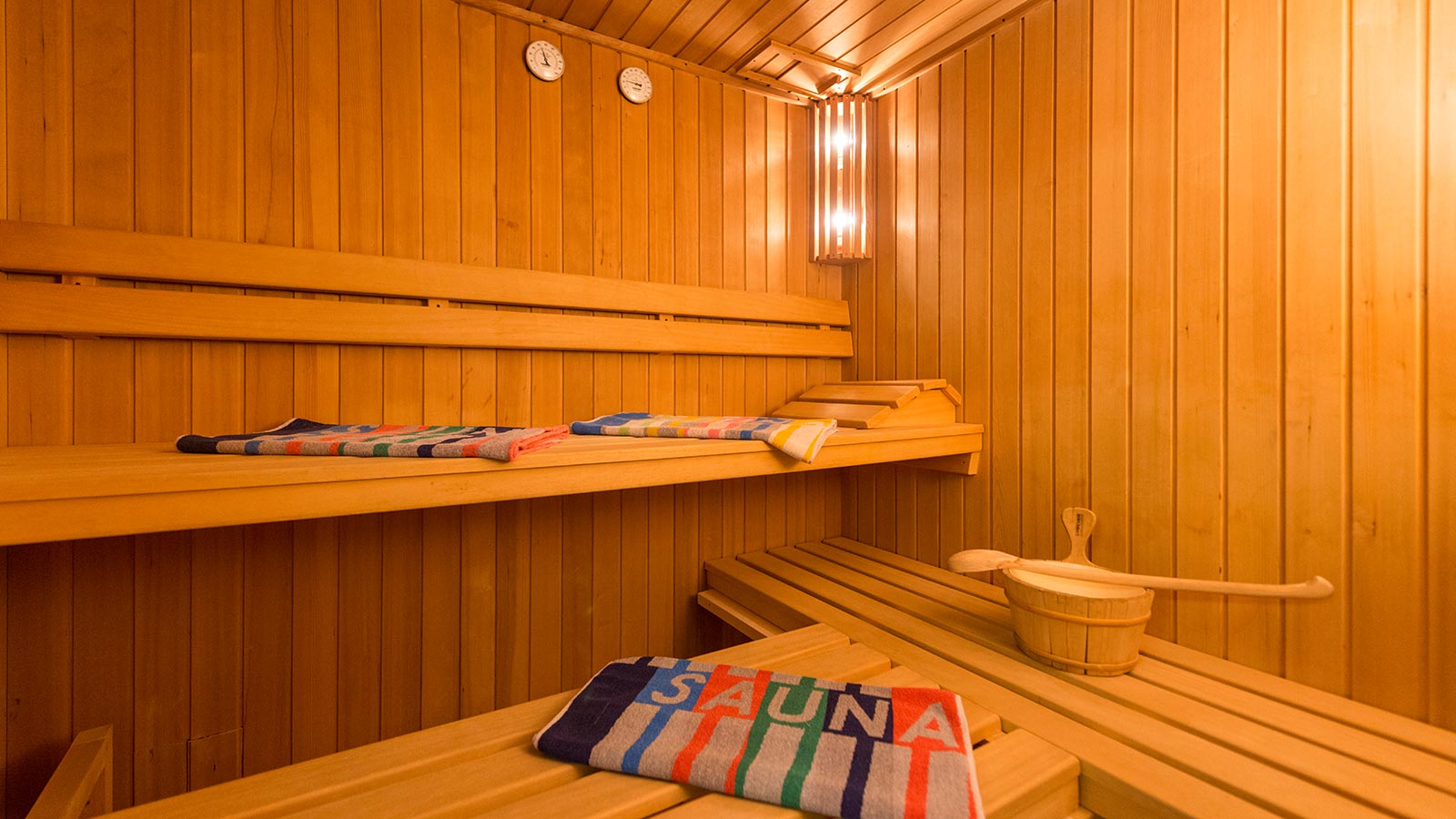 Finnish sauna in wellness area to relax mind and body